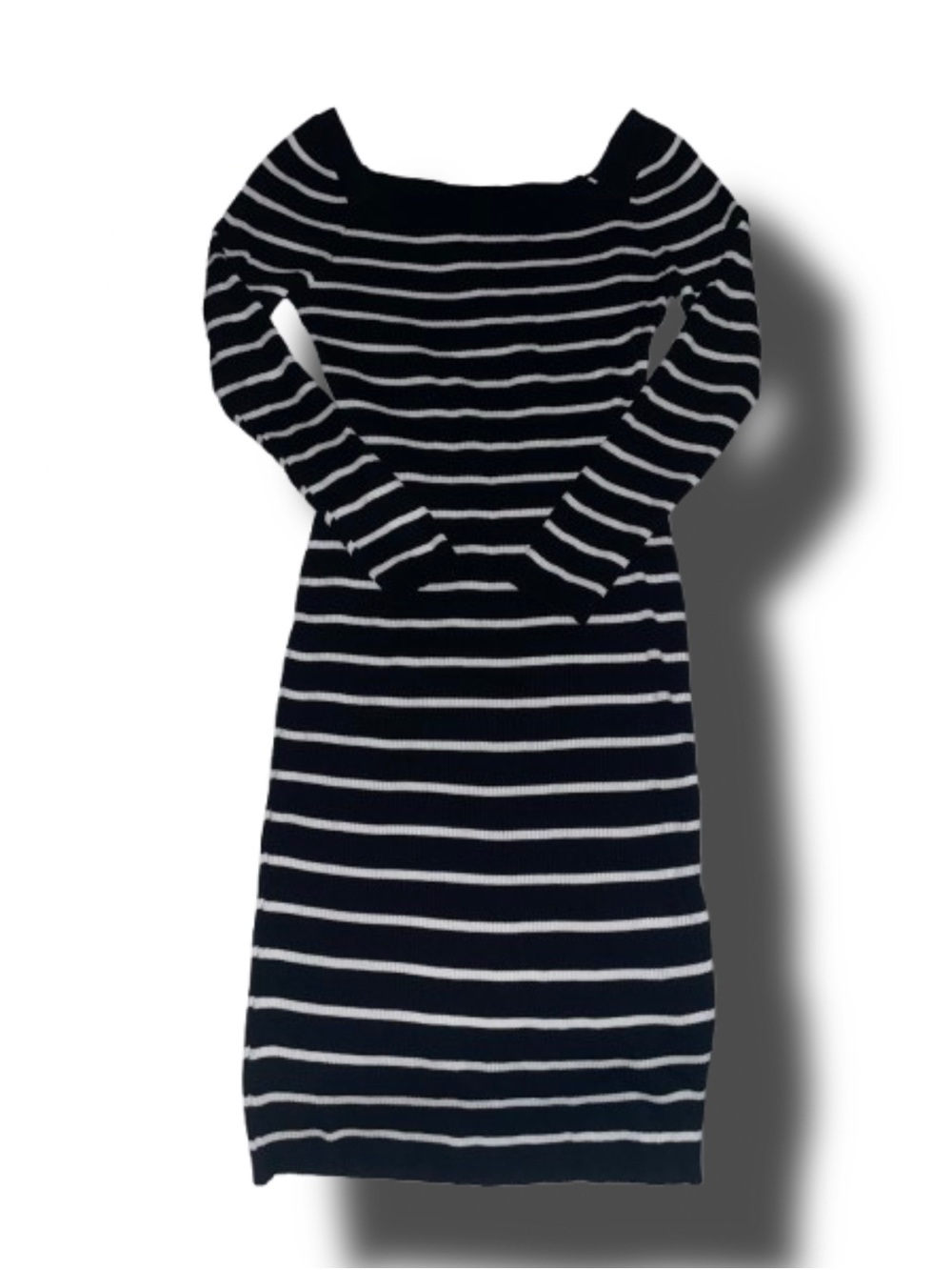 Almost Famous Black & White Striped Knit Top